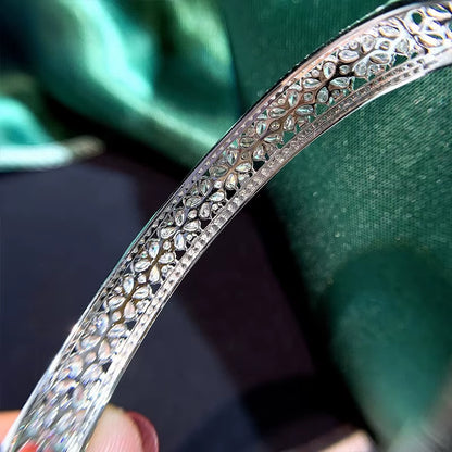 Aazuo Fine Jewelry Fashionlife18K Gold Real Diamond 2.9Ct Luxury Bangle for Woman Upscale Trendy Wedding Engagement Party Luxury